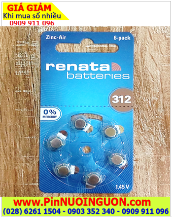 Renata PR41 _Renata 312, Pin máy trợ thính Renata PR41 _Renata 312 (1.455) chính hãng / Vỉ 6viên